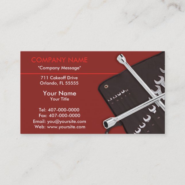 Automotive Car Repair Mechanic Business Card (Front)