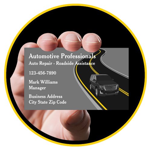 Automotive Car Repair Roadside Assistance Business Card