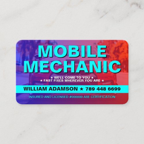AUTOMOTIVE CAR REPAIR SERVICES | MOBILE MECHANIC BUSINESS CARD