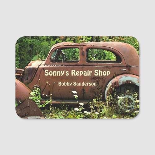 Automotive Car Repair Shop Name Tag