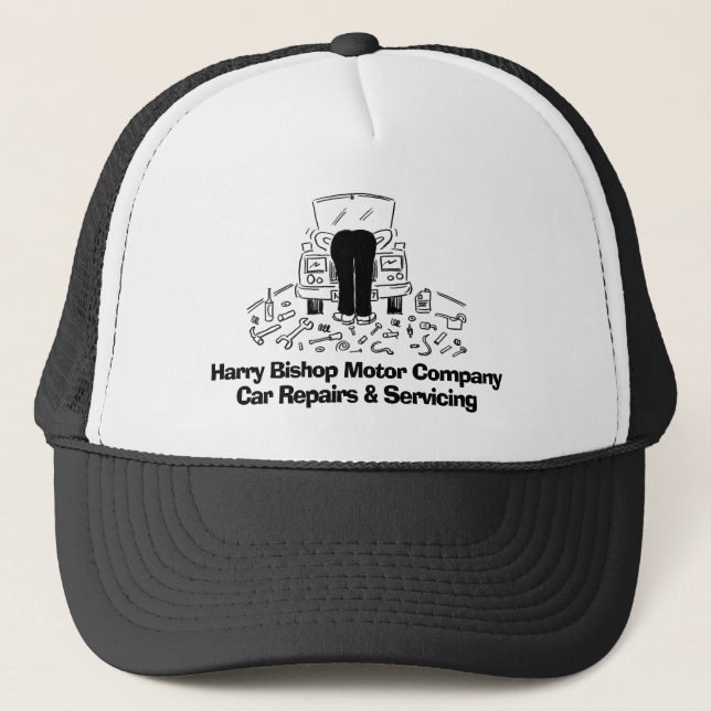 Automotive Car Repairs & Mechanics. Trucker Hat (Front)