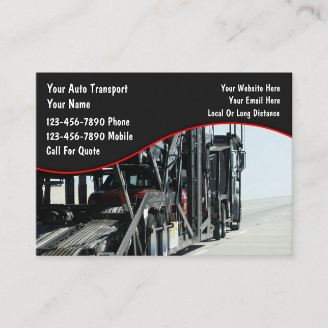 Automotive Car Transport Vehicle Business Cards (Front)