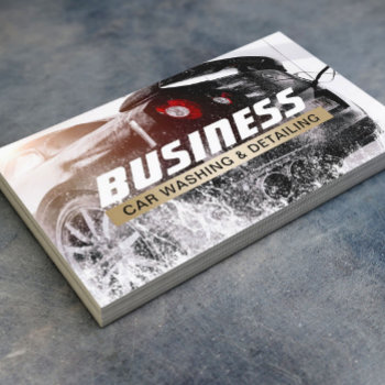 Automotive Car Wash Auto Detailing Gold Label Business Card by cardfactory at Zazzle