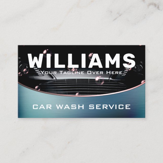 Automotive car wash bold business card (Front)