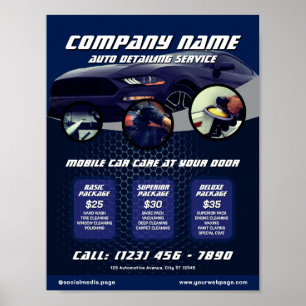Automotive car wash detailing poster