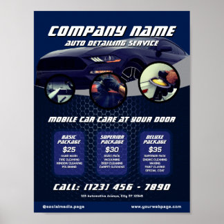 Automotive car wash detailing poster