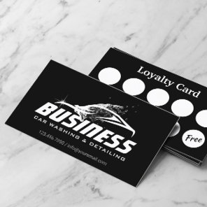 Automotive Car Washing Auto Detailing Loyalty Business Card