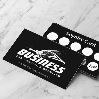 Automotive Car Washing Auto Detailing Loyalty Business Card by cardfactory at Zazzle