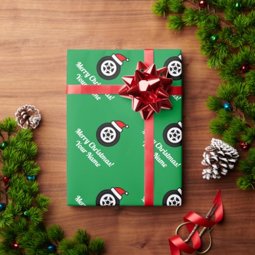 Automotive car wheel personalized Christmas Wrapping Paper