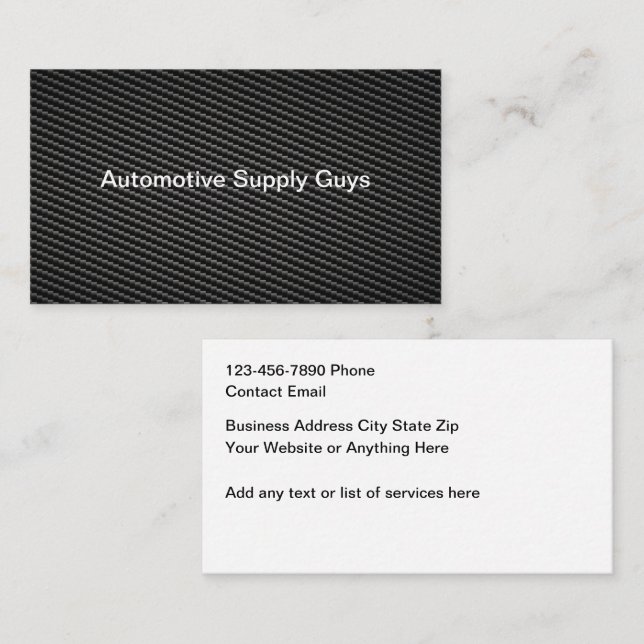 Automotive Carbon Fiber Look Business Cards (Front/Back)