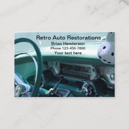 Automotive Classic Car Restoration Business Card