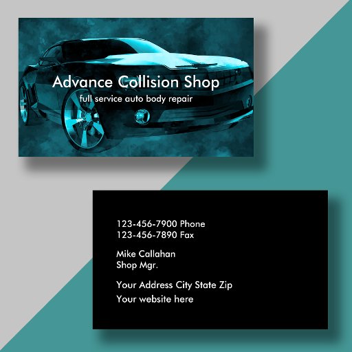Customizable Automotive Collision Repair Business Card