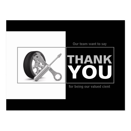 Automotive Company Car Service Thank You Postcard
