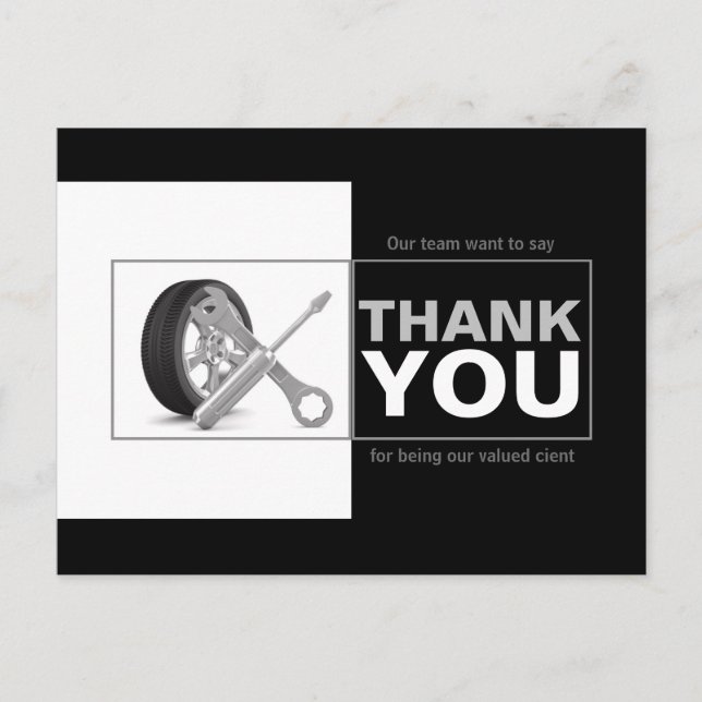 Automotive Company Car Service Thank You Postcard (Front)