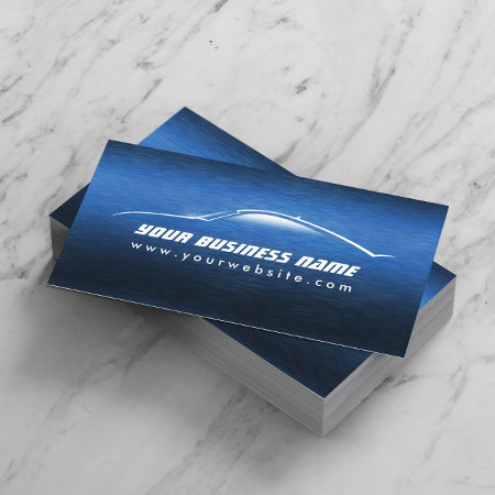 Automotive Cool Blue Car Auto Business Card
