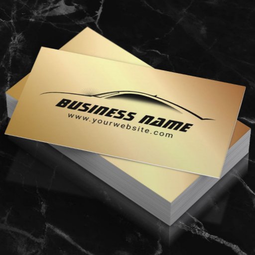 Customizable Automotive Cool Gold Car Business Card