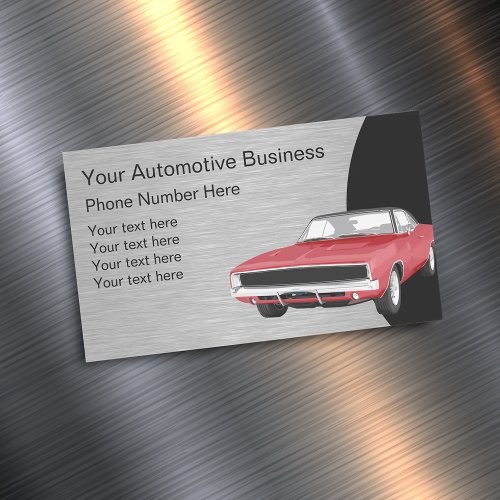 Automotive Design Classy Car Theme Business Card Magnet