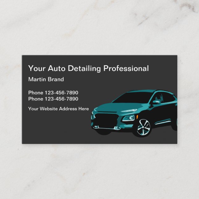Automotive Detailing Unique Business Card (Front)