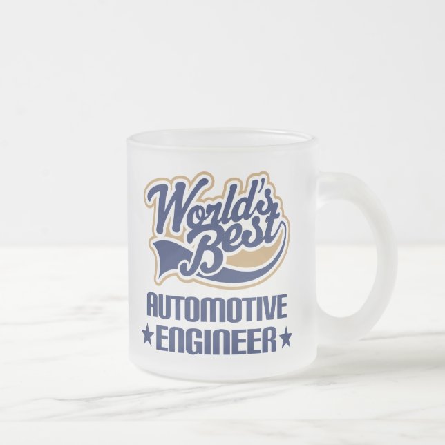 Automotive Engineer Gift Frosted Glass Coffee Mug (Right)