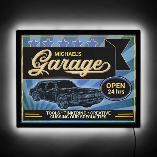 Automotive Garage Blue ID975 LED Sign