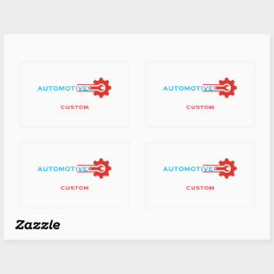 Automotive Gear Logo Rectangular Sticker