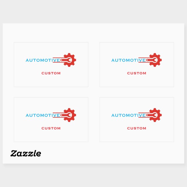 Automotive Gear Logo Rectangular Sticker (Sheet)