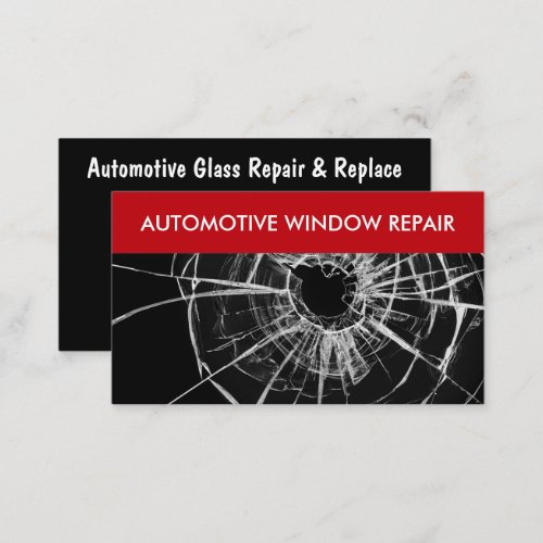 Automotive Glass Modern Double Side Businesscards Business Card