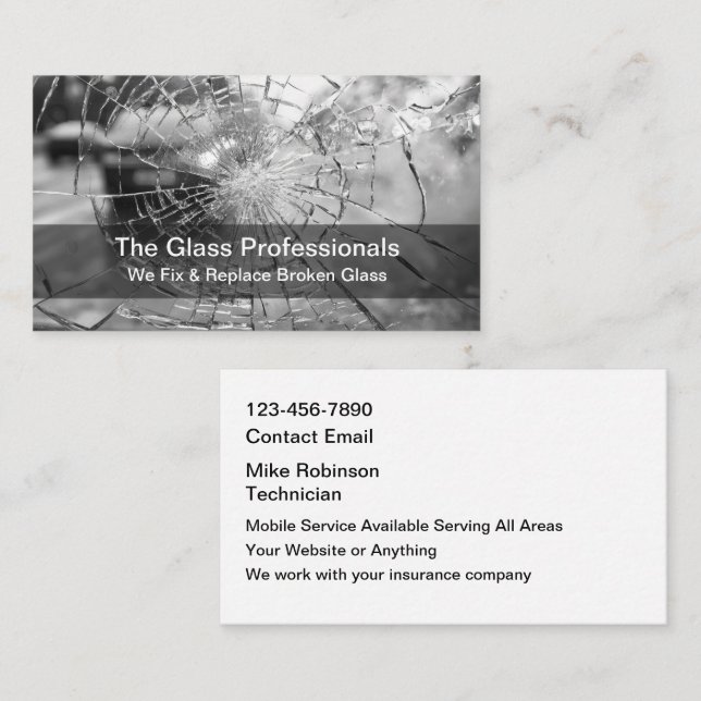 Automotive Glass Renew And Replace Business Card (Front/Back)
