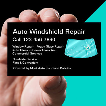 Automotive Glass Repair Services Design Business Card by Luckyturtle at Zazzle