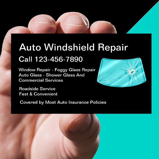 Customizable Automotive Glass Repair Services Design Business Card