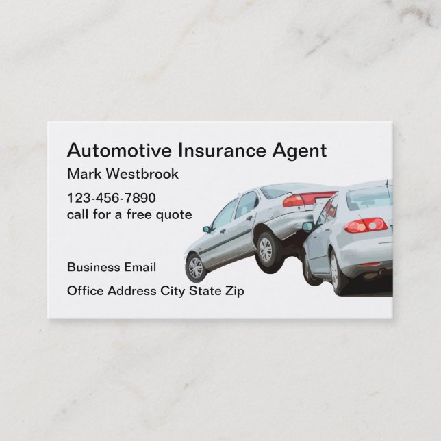 Automotive Insurance Agent Business Card (Front)