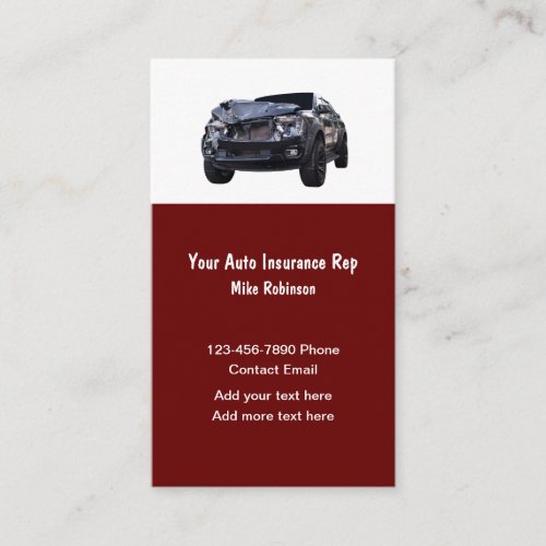 Automotive Insurance Rep Business Cards