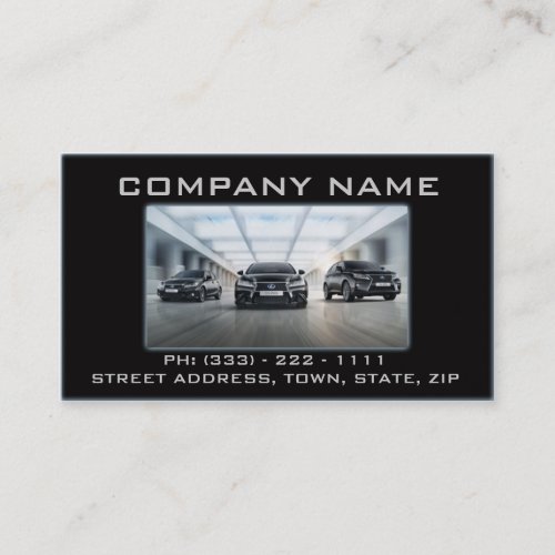 Automotive  Mechanic Black Garage Fast Modern Business Card