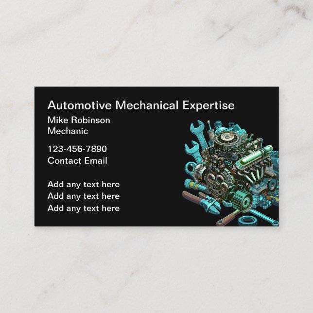 Automotive Mechanic Business Cards  (Front)