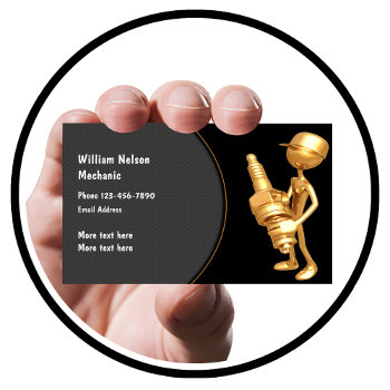 Automotive Mechanic Cool Design Business Card by Luckyturtle at Zazzle