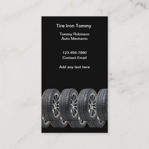Automotive Mechanic Tire Business Cards