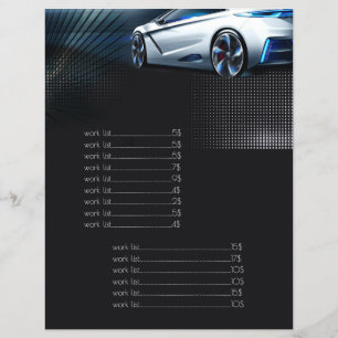 Automotive Mechanical Fast Car Service Price List Flyer