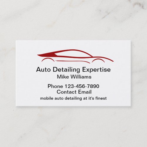 Automotive Mobile Car Detailing Services  Business Card