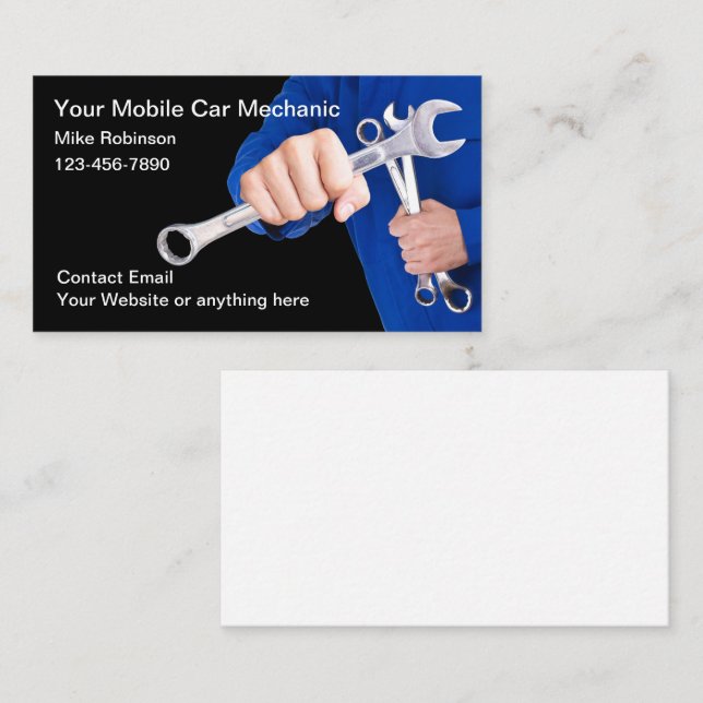 Automotive Mobile Car Mechanic Business Cards (Front/Back)