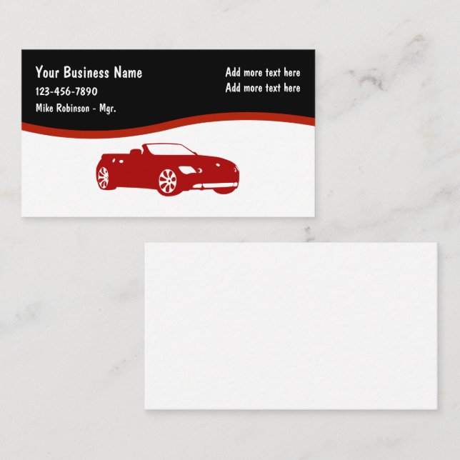 Automotive Modern Simple Business Cards (Front/Back)