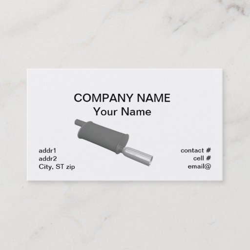 Customizable Automotive muffler business cards