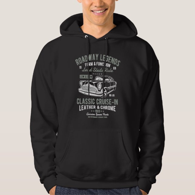 Automotive Nostalgia Classic Car Cruise in Distres Hoodie (Front)