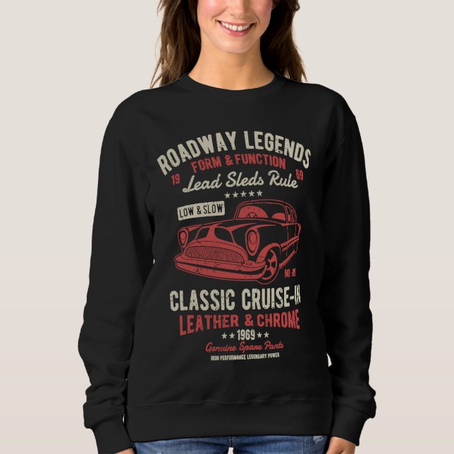 Automotive Nostalgia Classic Car Cruise in Distres Sweatshirt (Front)