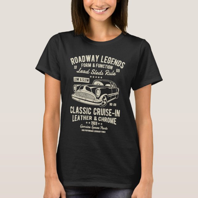Automotive Nostalgia Classic Car Cruise in Distres T-Shirt (Front)
