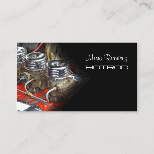 AUTOMOTIVE, OLD ENGINE PHOTO / DIY FONTS BUSINESS CARD (Front)