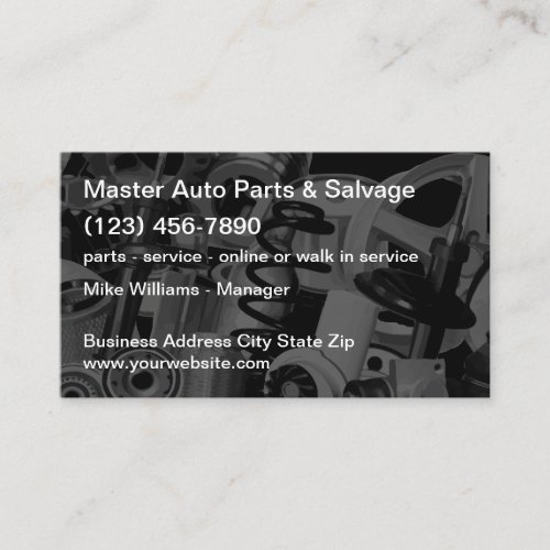 Automotive Parts And Repair Service Business Card