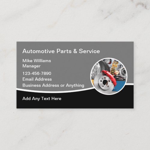 Automotive Parts And Repair Service Business Cards
