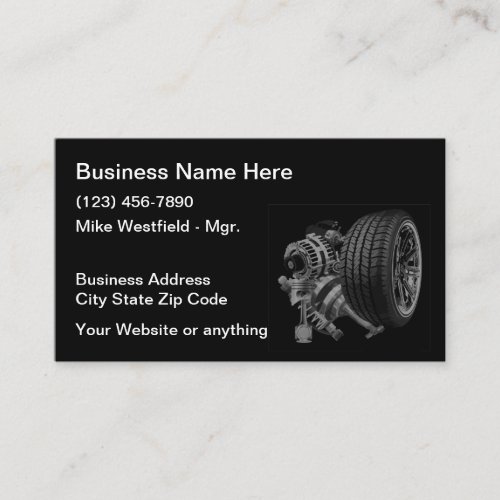 Automotive Parts And Repair Services Business Card