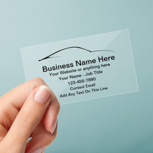 Automotive Premium Clear Minimalist Business Cards