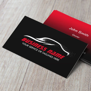 Automotive Professional Black & Red Car Auto Business Card